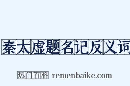 秦太虚题名记反义词是什么意思的图片